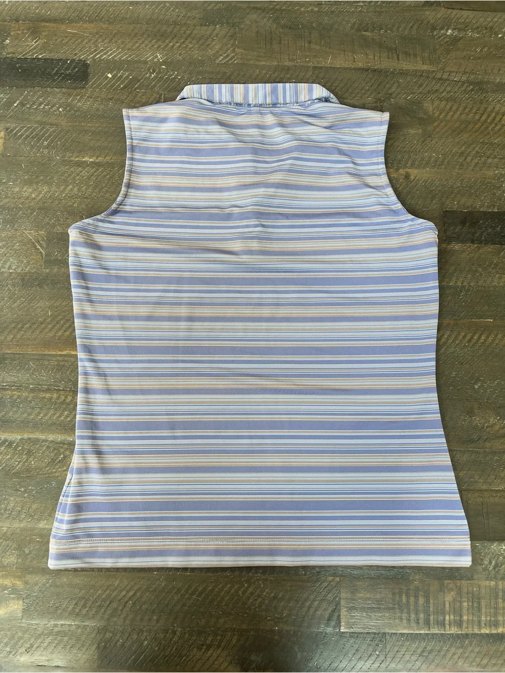 Nike Golf Blue Striped Sleeveless Polo Tank Top Shirt Size M (8-10) FIT DRY